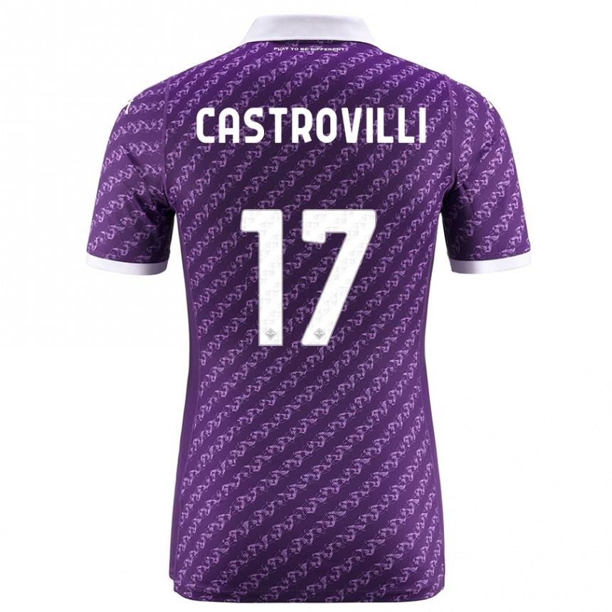 Kids Football Gaetano Castrovilli #17 Violet Home Jersey 2023/24 T-Shirt