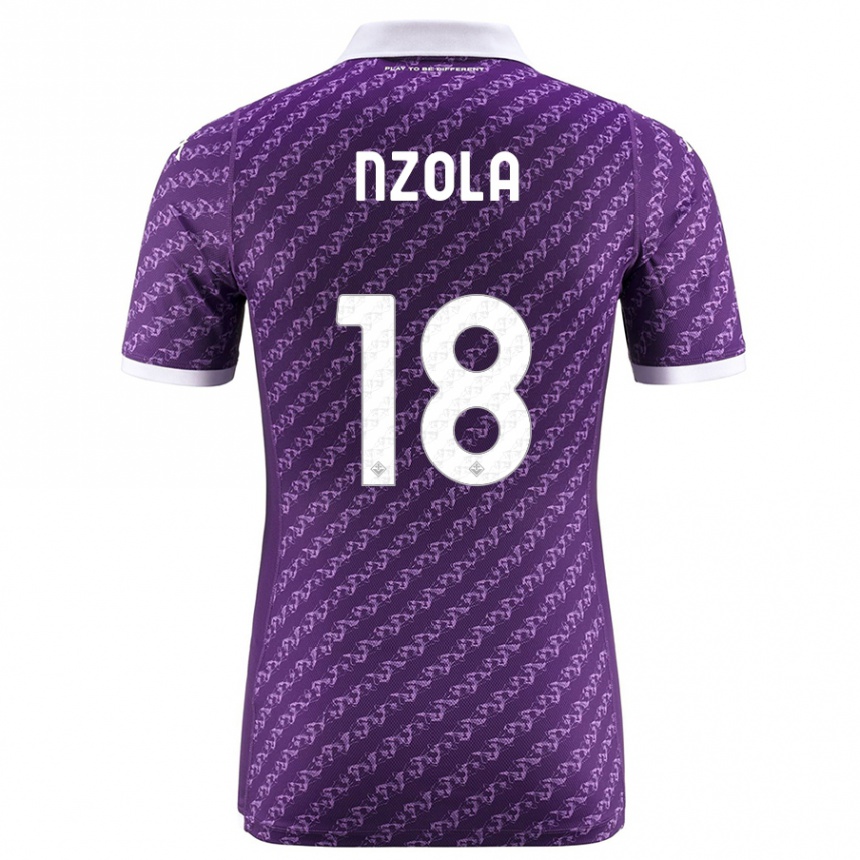 Kids Football M'bala Nzola #18 Violet Home Jersey 2023/24 T-Shirt