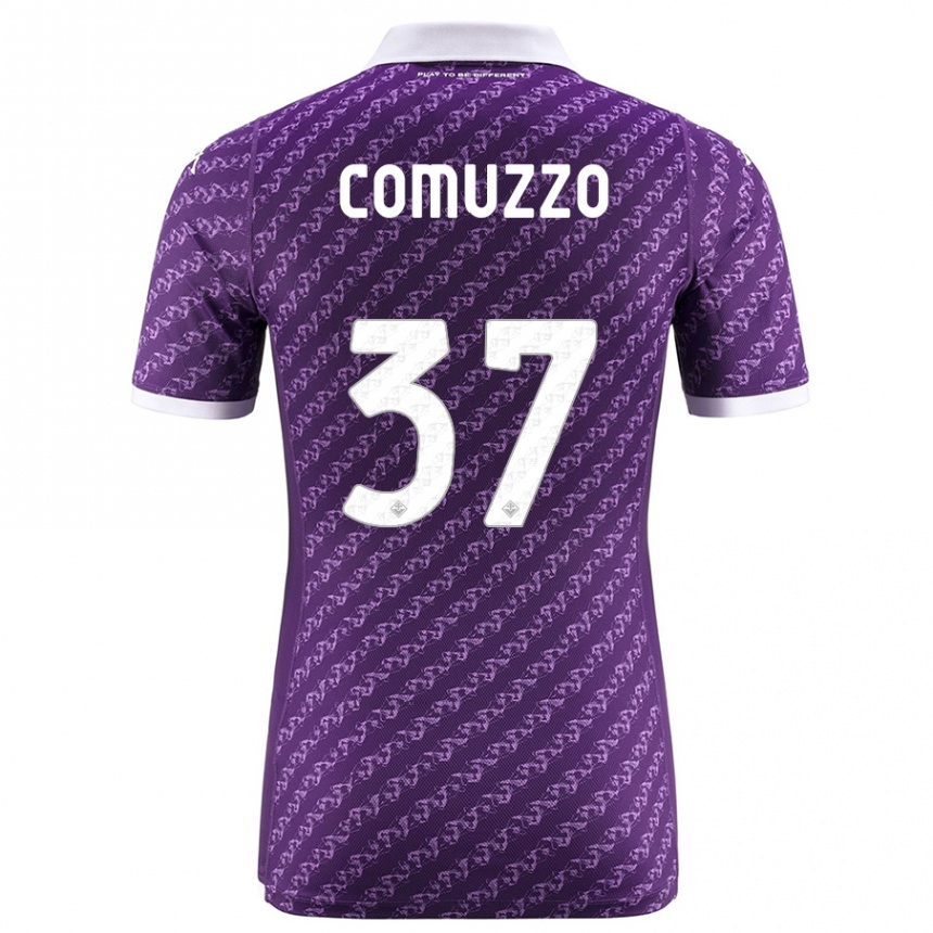 Kids Football Pietro Comuzzo #37 Violet Home Jersey 2023/24 T-Shirt