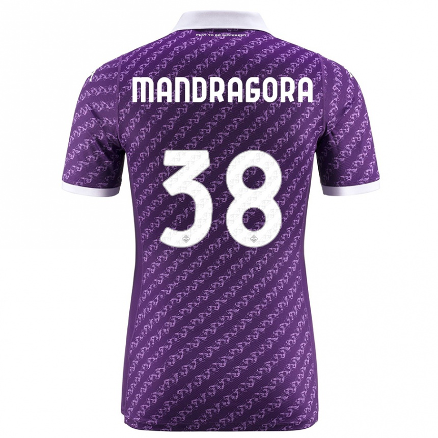 Kids Football Rolando Mandragora #38 Violet Home Jersey 2023/24 T-Shirt