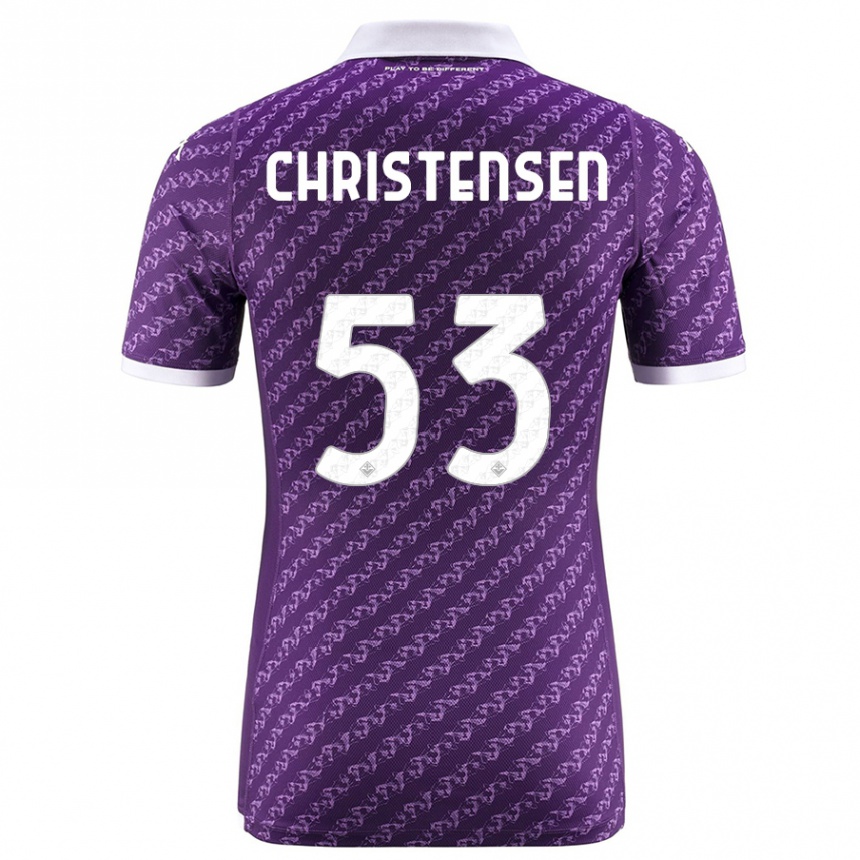 Kids Football Oliver Christensen #53 Violet Home Jersey 2023/24 T-Shirt