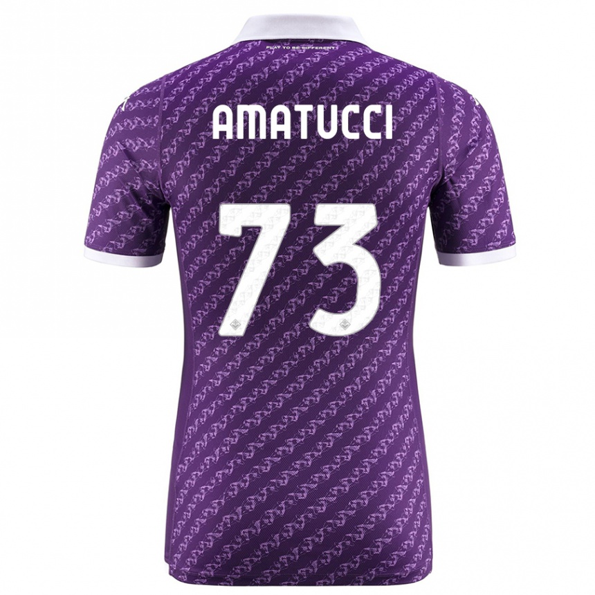 Kids Football Lorenzo Amatucci #73 Violet Home Jersey 2023/24 T-Shirt