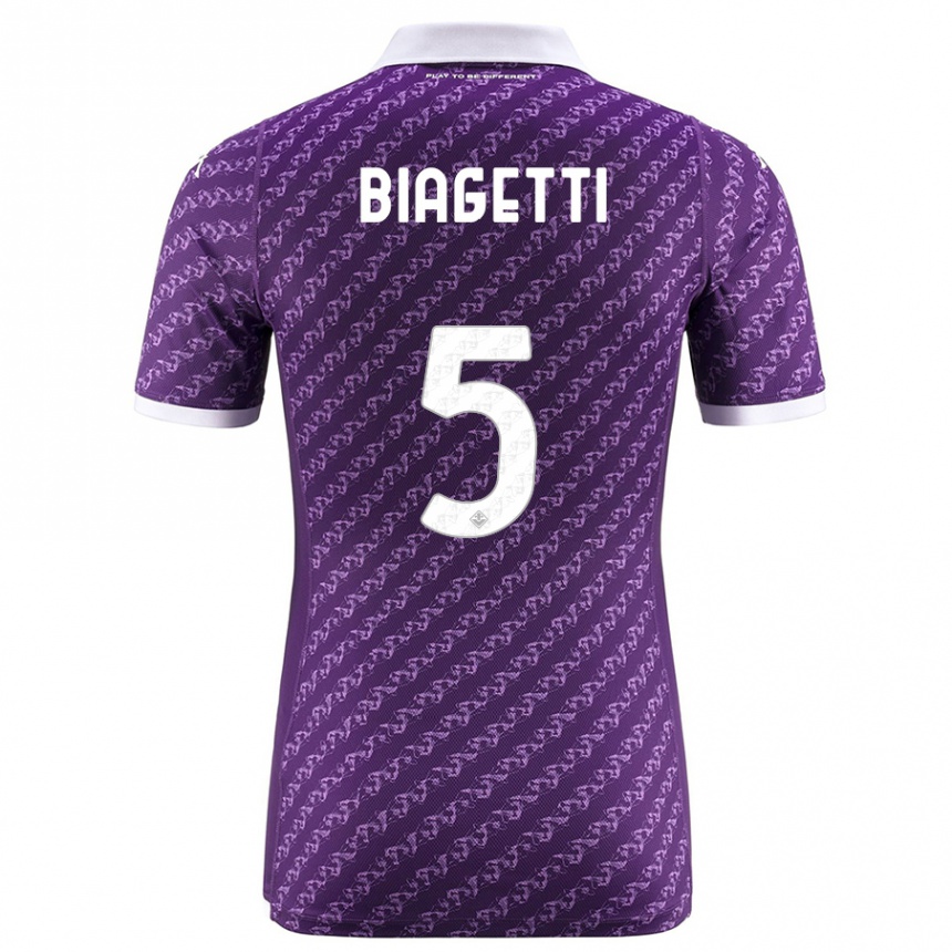 Kids Football Christian Biagetti #5 Violet Home Jersey 2023/24 T-Shirt