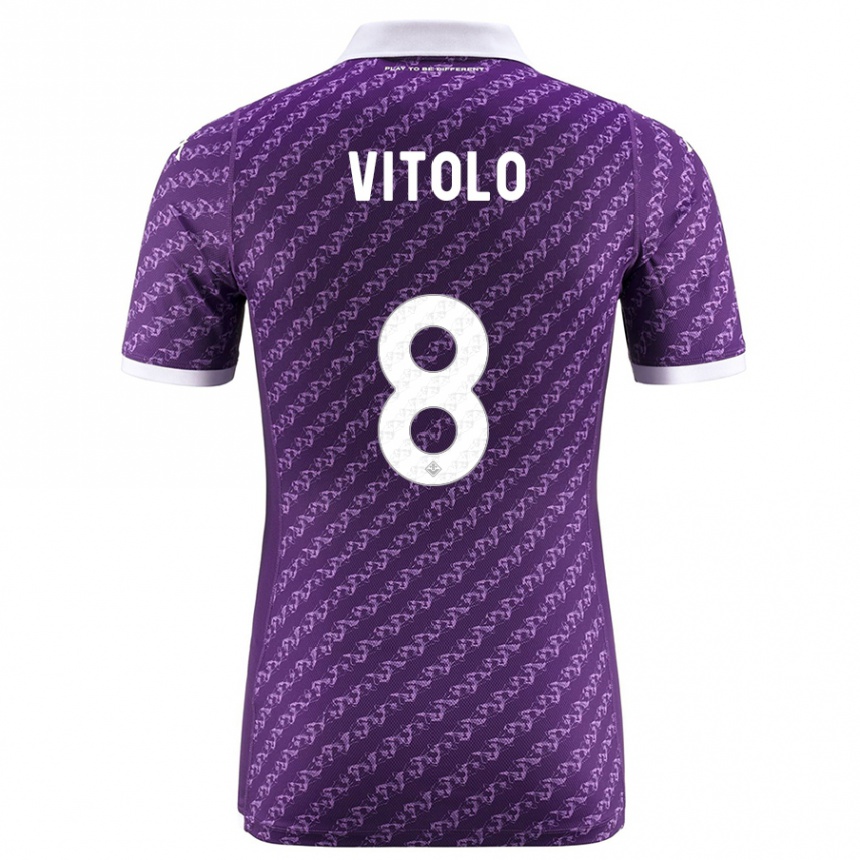 Kids Football Federico Vitolo #8 Violet Home Jersey 2023/24 T-Shirt