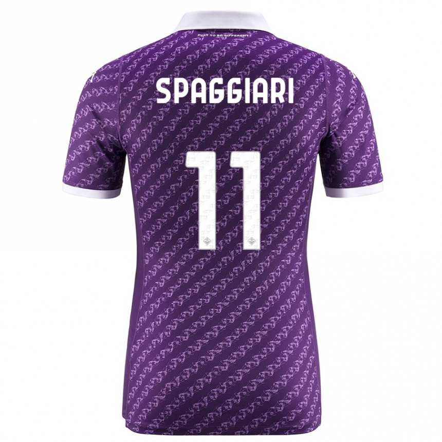 Kids Football Riccardo Spaggiari #11 Violet Home Jersey 2023/24 T-Shirt