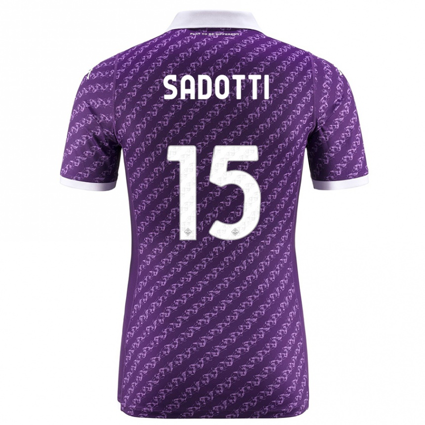 Kids Football Edoardo Sadotti #15 Violet Home Jersey 2023/24 T-Shirt