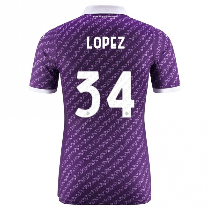 Kids Football Lucas López #34 Violet Home Jersey 2023/24 T-Shirt