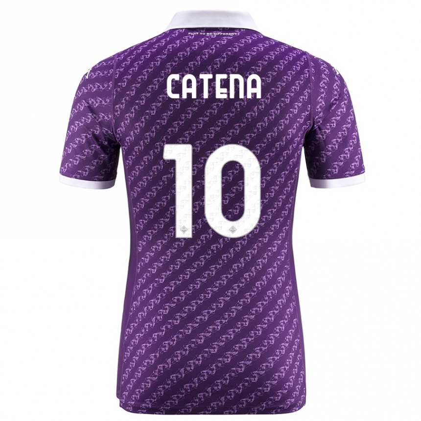 Kids Football Michaela Catena #10 Violet Home Jersey 2023/24 T-Shirt