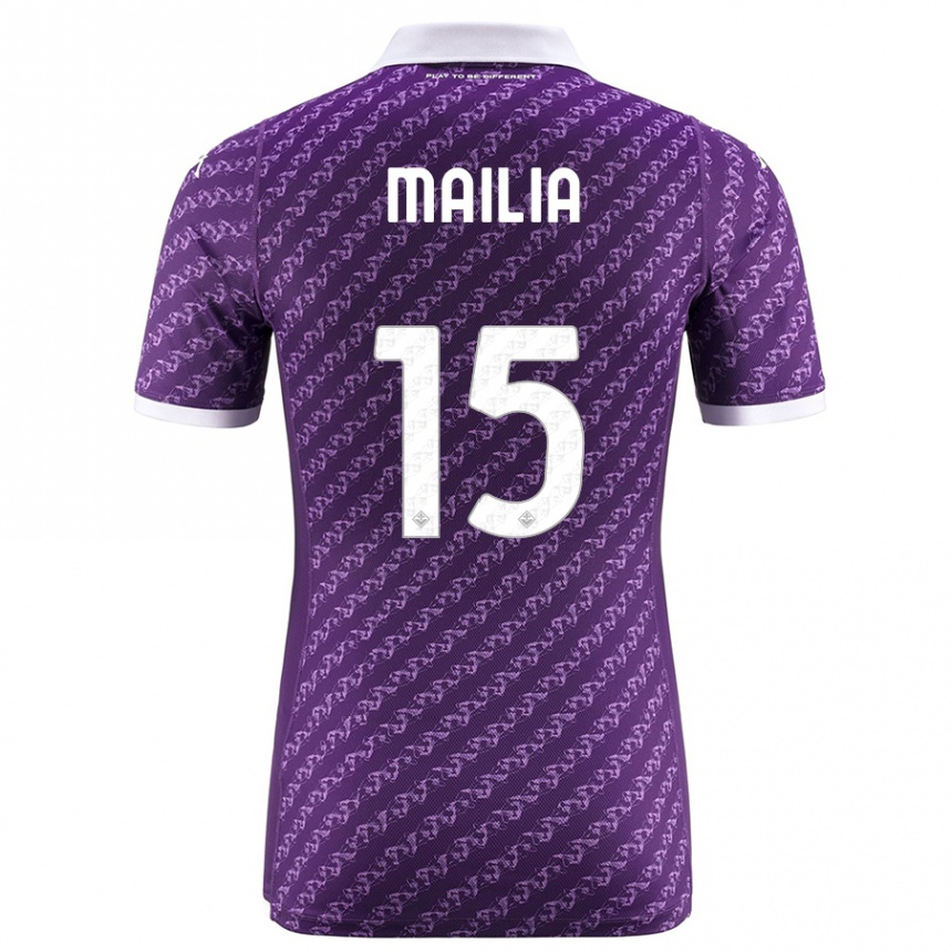 Kids Football Siria Mailia #15 Violet Home Jersey 2023/24 T-Shirt