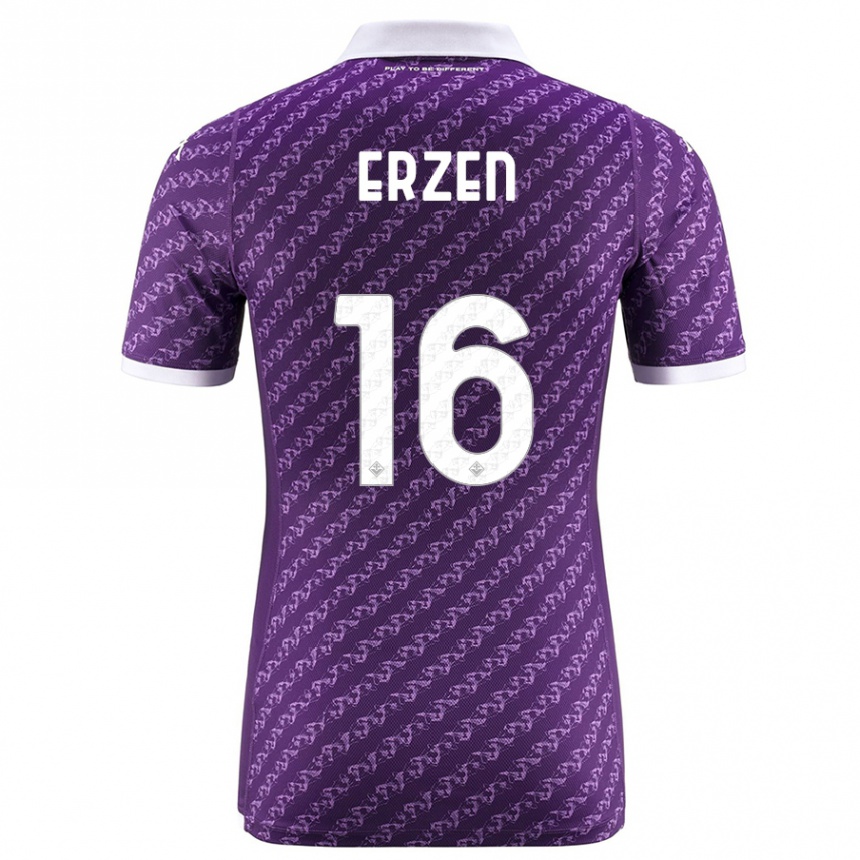 Kids Football Kaja Erzen #16 Violet Home Jersey 2023/24 T-Shirt