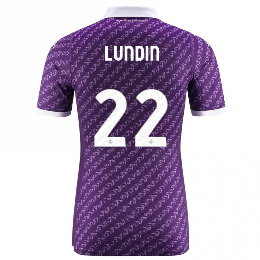 Kids Football Karin Lundin #22 Violet Home Jersey 2023/24 T-Shirt