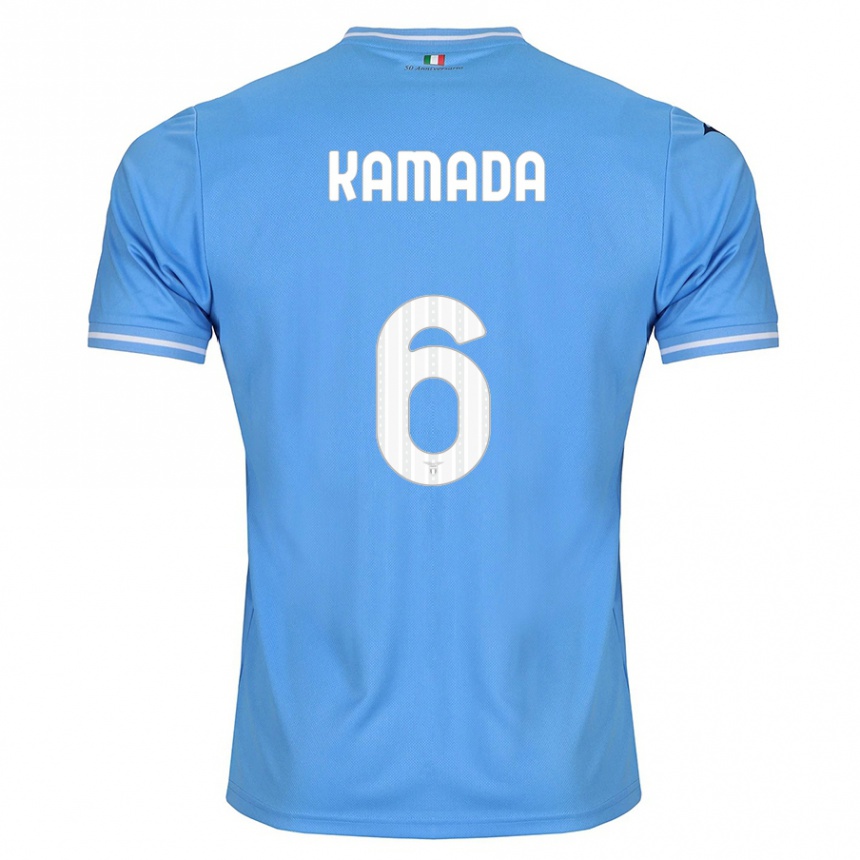 Kids Football Daichi Kamada #6 Blue Home Jersey 2023/24 T-Shirt