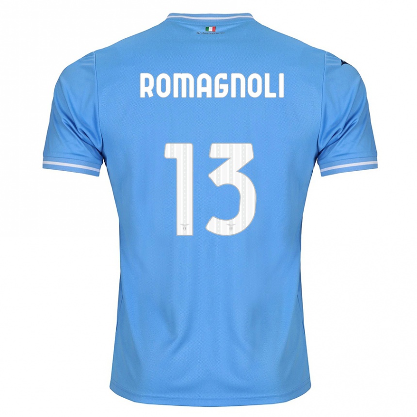 Kids Football Alessio Romagnoli #13 Blue Home Jersey 2023/24 T-Shirt