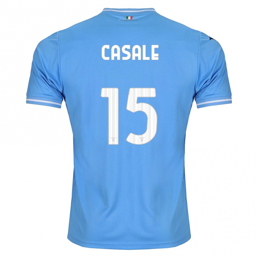 Kids Football Nicolò Casale #15 Blue Home Jersey 2023/24 T-Shirt