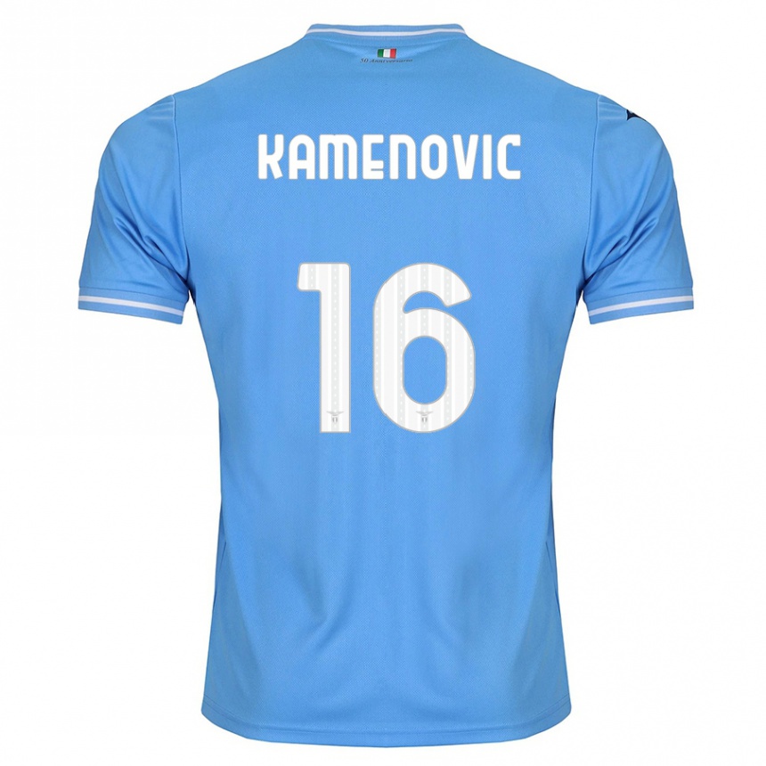 Kids Football Dimitrije Kamenović #16 Blue Home Jersey 2023/24 T-Shirt