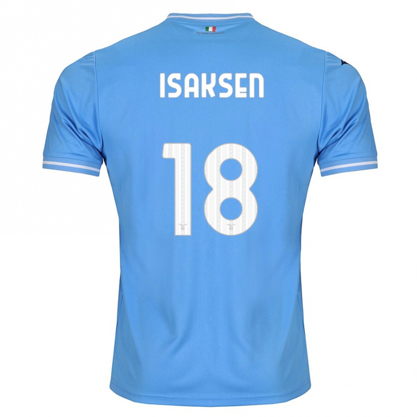 Kids Football Gustav Isaksen #18 Blue Home Jersey 2023/24 T-Shirt