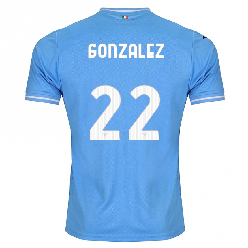 Kids Football Diego González #22 Blue Home Jersey 2023/24 T-Shirt