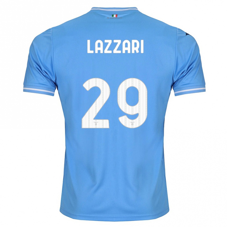 Kids Football Manuel Lazzari #29 Blue Home Jersey 2023/24 T-Shirt