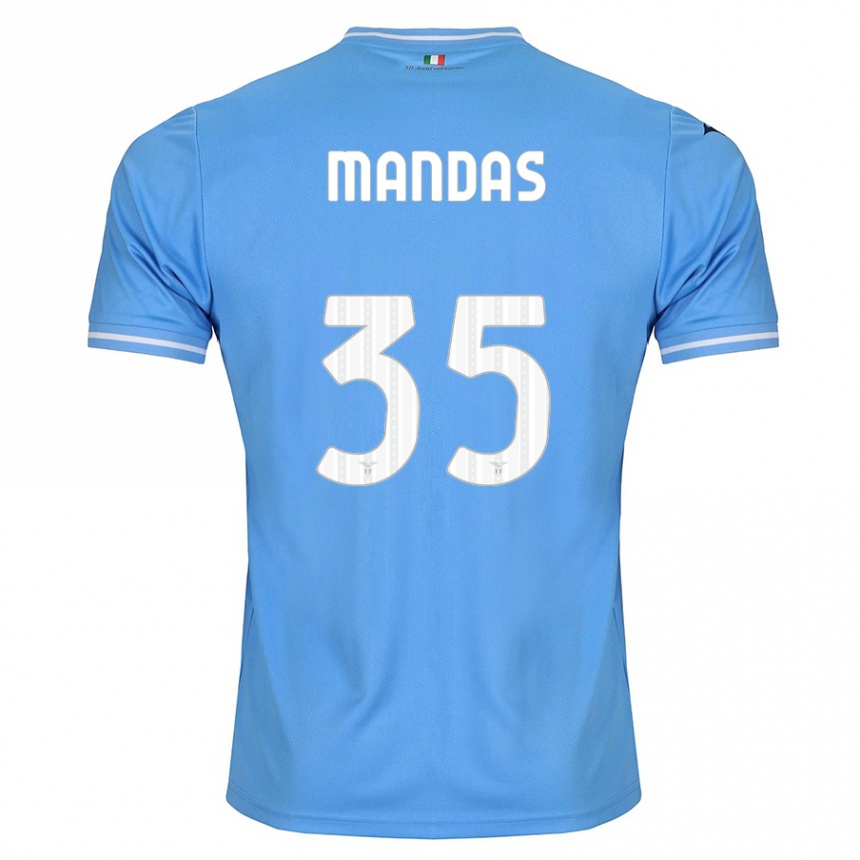 Kids Football Christos Mandas #35 Blue Home Jersey 2023/24 T-Shirt