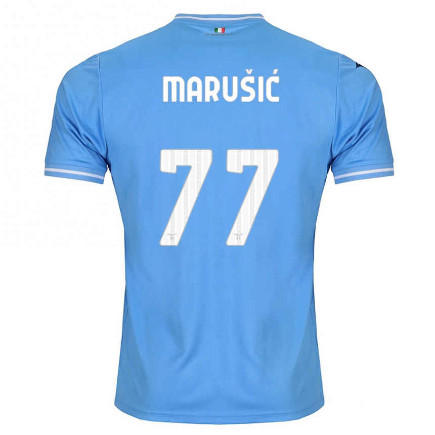 Kids Football Adam Marusic #77 Blue Home Jersey 2023/24 T-Shirt