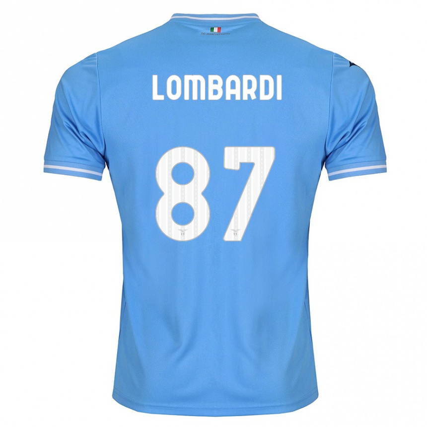 Kids Football Cristiano Lombardi #87 Blue Home Jersey 2023/24 T-Shirt