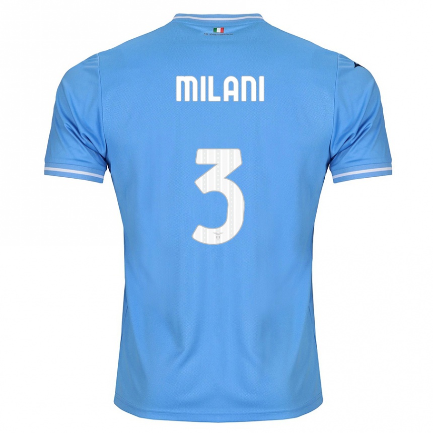 Kids Football Alessandro Milani #3 Blue Home Jersey 2023/24 T-Shirt
