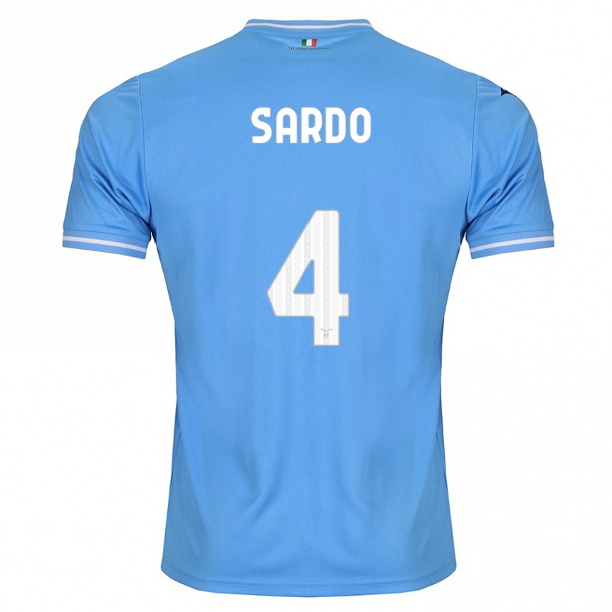 Kids Football Jacopo Sardo #4 Blue Home Jersey 2023/24 T-Shirt