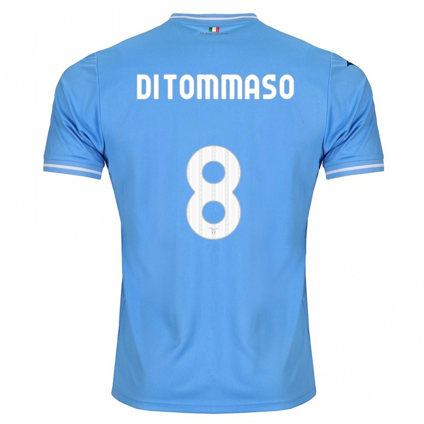 Kids Football Leonardo Di Tommaso #8 Blue Home Jersey 2023/24 T-Shirt