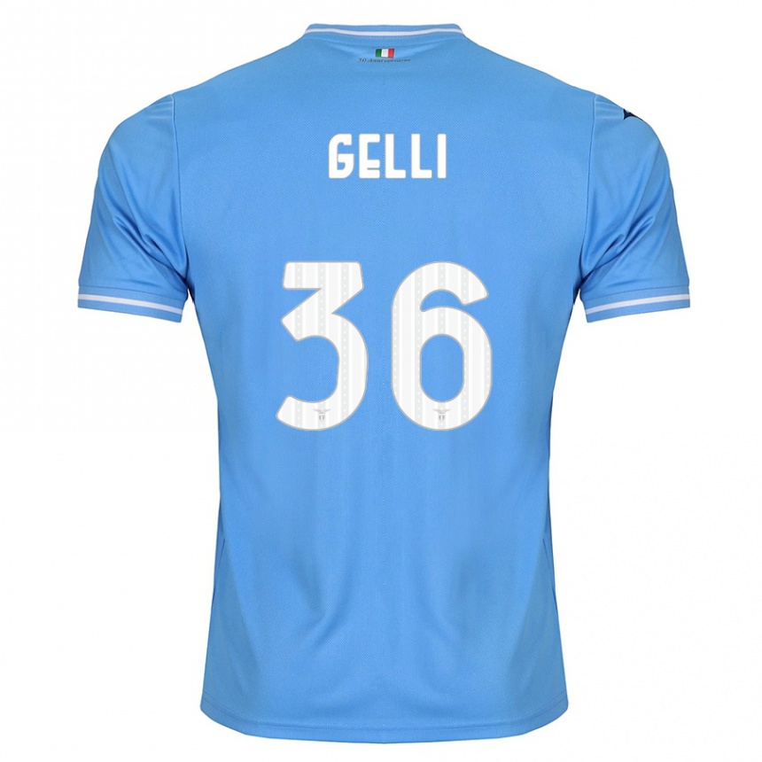 Kids Football Valerio Gelli #36 Blue Home Jersey 2023/24 T-Shirt