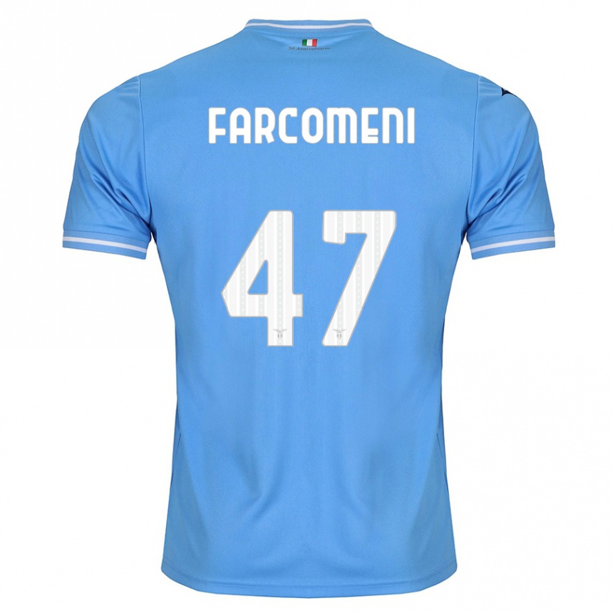 Kids Football Valerio Farcomeni #47 Blue Home Jersey 2023/24 T-Shirt