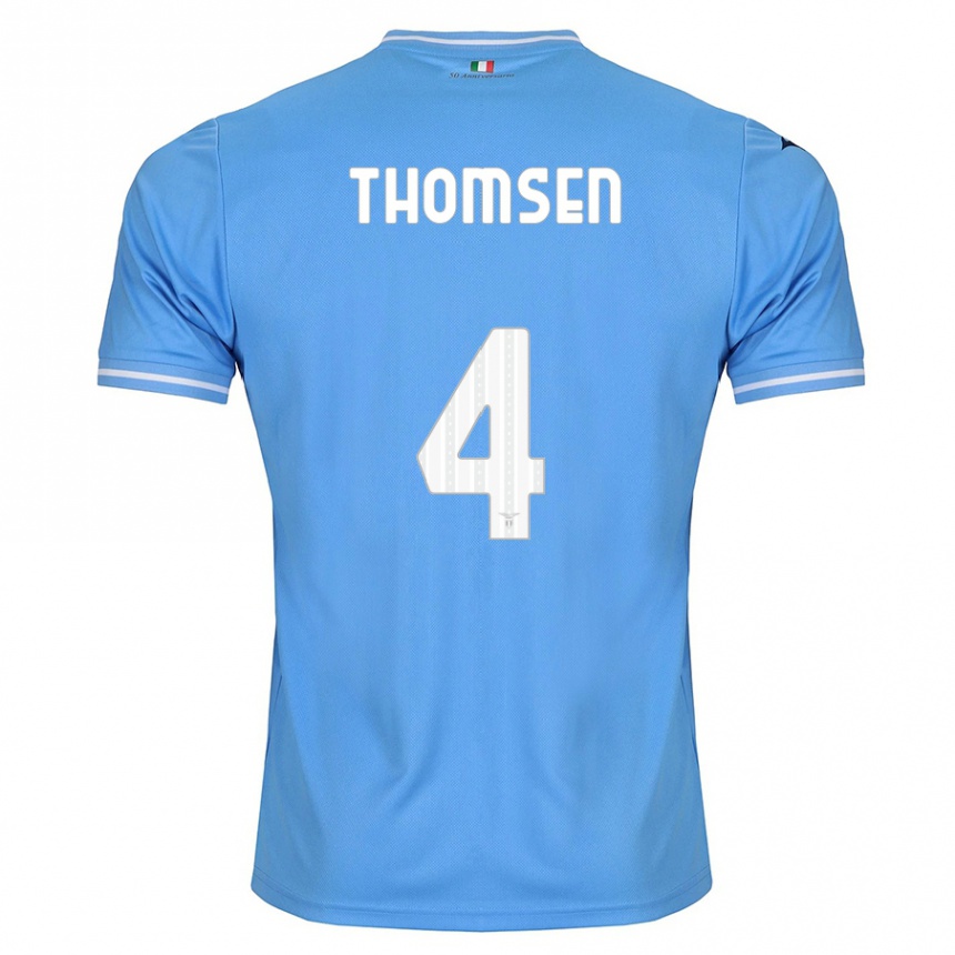 Kids Football Maria Møller Thomsen #4 Blue Home Jersey 2023/24 T-Shirt