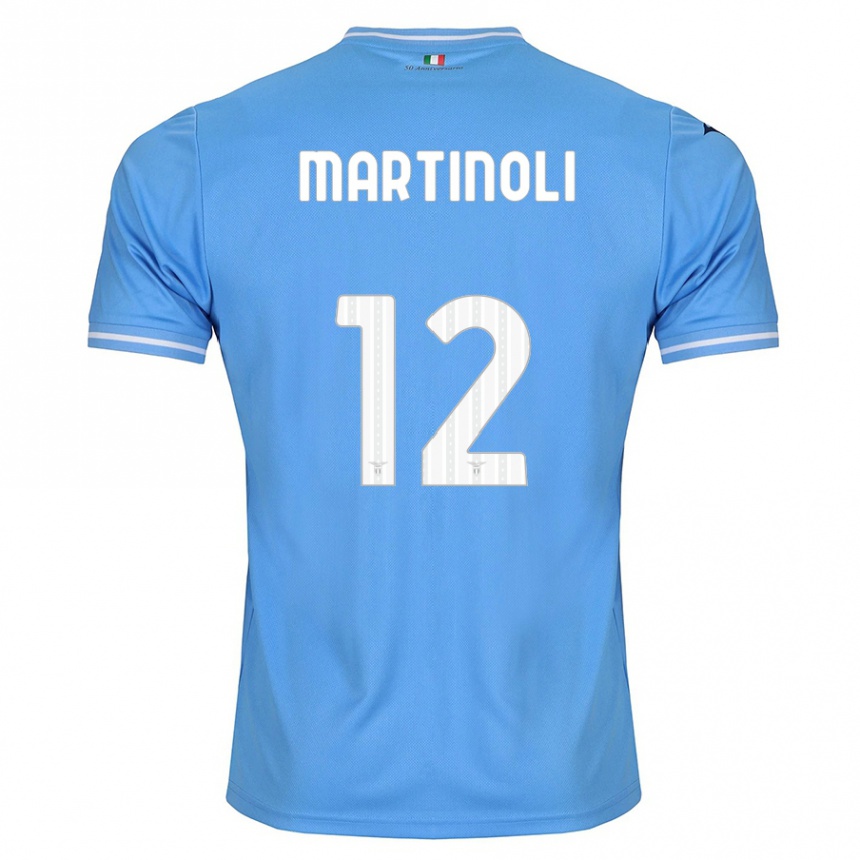 Kids Football Elettra Martinoli #12 Blue Home Jersey 2023/24 T-Shirt