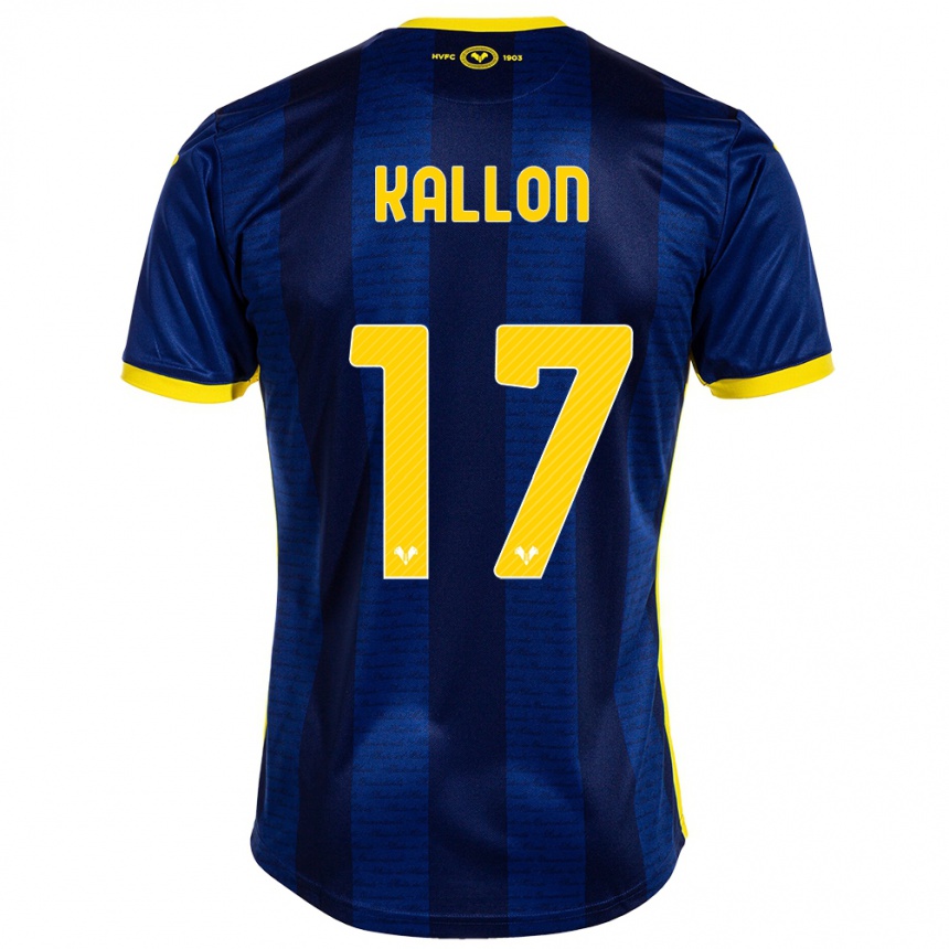 Kids Football Yayah Kallon #17 Navy Home Jersey 2023/24 T-Shirt