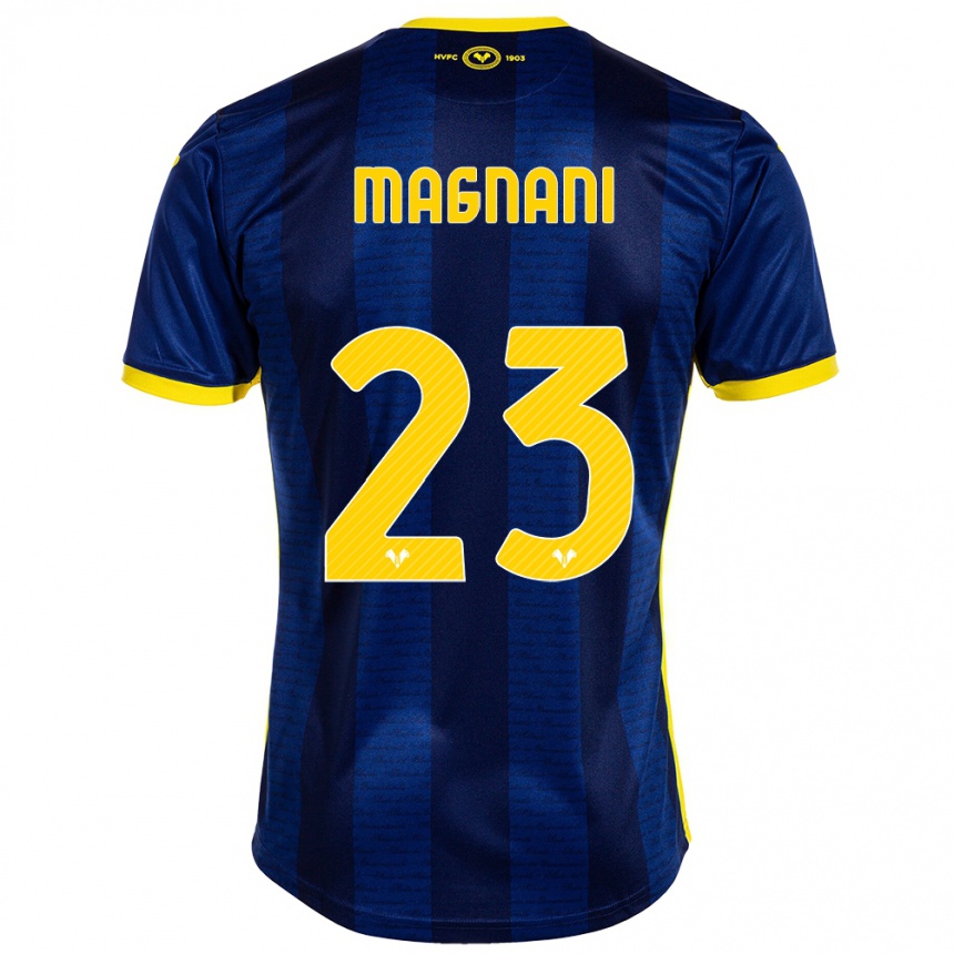 Kids Football Giangiacomo Magnani #23 Navy Home Jersey 2023/24 T-Shirt