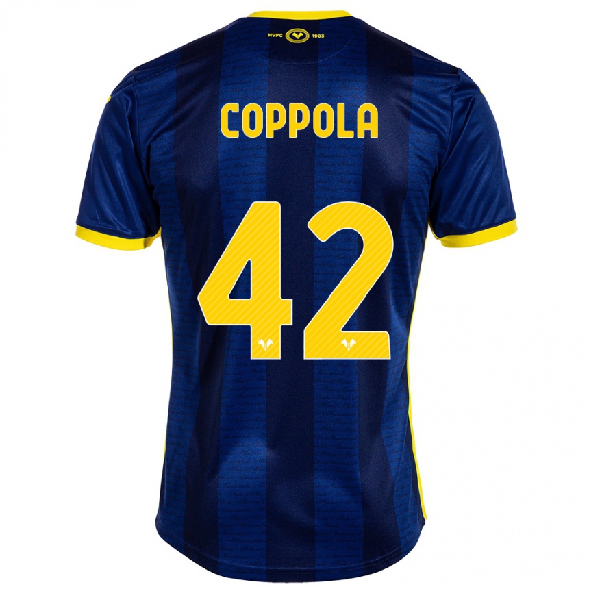 Kids Football Diego Coppola #42 Navy Home Jersey 2023/24 T-Shirt