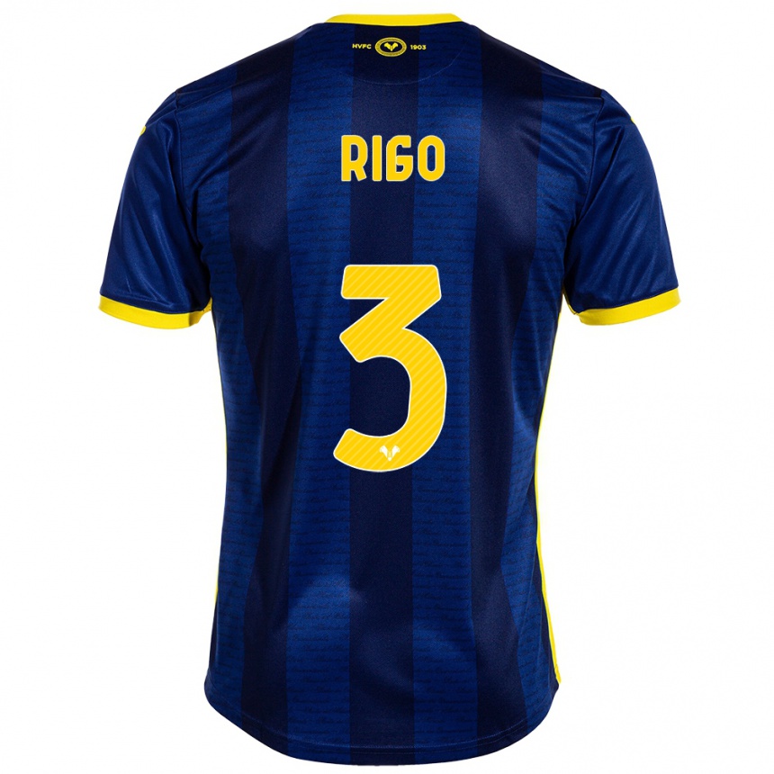 Kids Football Mattia Rigo #3 Navy Home Jersey 2023/24 T-Shirt