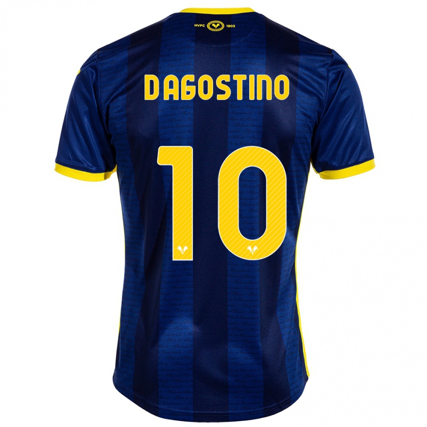 Kids Football Samuele D'agostino #10 Navy Home Jersey 2023/24 T-Shirt