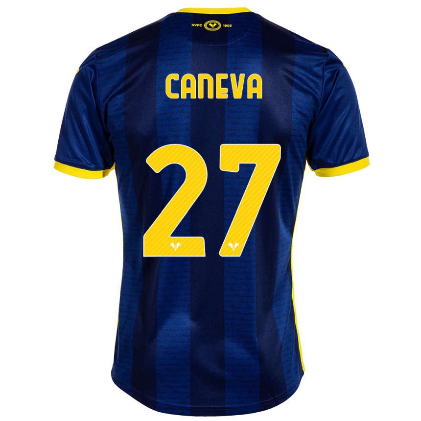 Kids Football Elia Caneva #27 Navy Home Jersey 2023/24 T-Shirt