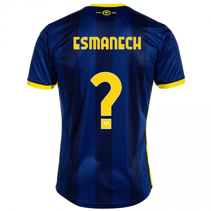 Kids Football Inigo Esmanech #0 Navy Home Jersey 2023/24 T-Shirt