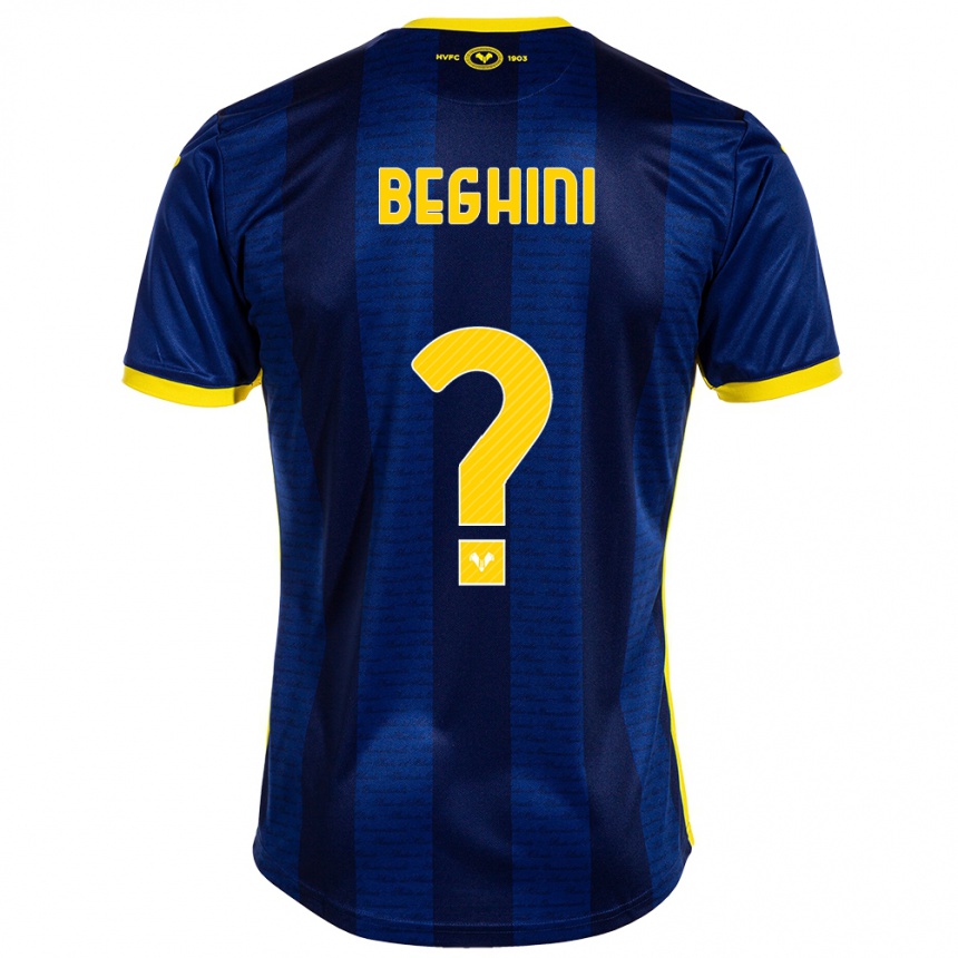 Kids Football Alessandro Beghini #0 Navy Home Jersey 2023/24 T-Shirt