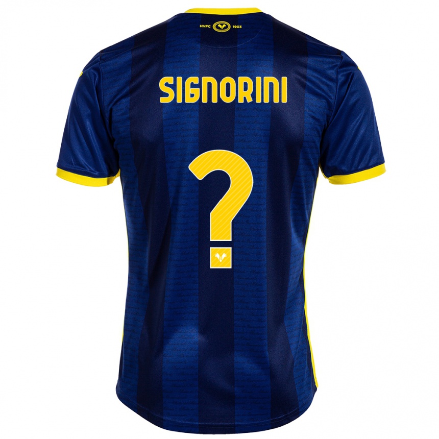 Kids Football Simone Signorini #0 Navy Home Jersey 2023/24 T-Shirt