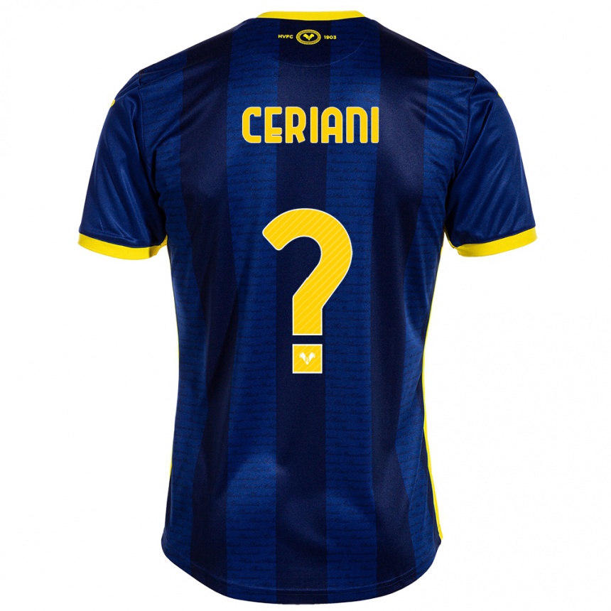 Kids Football Filippo Ceriani #0 Navy Home Jersey 2023/24 T-Shirt