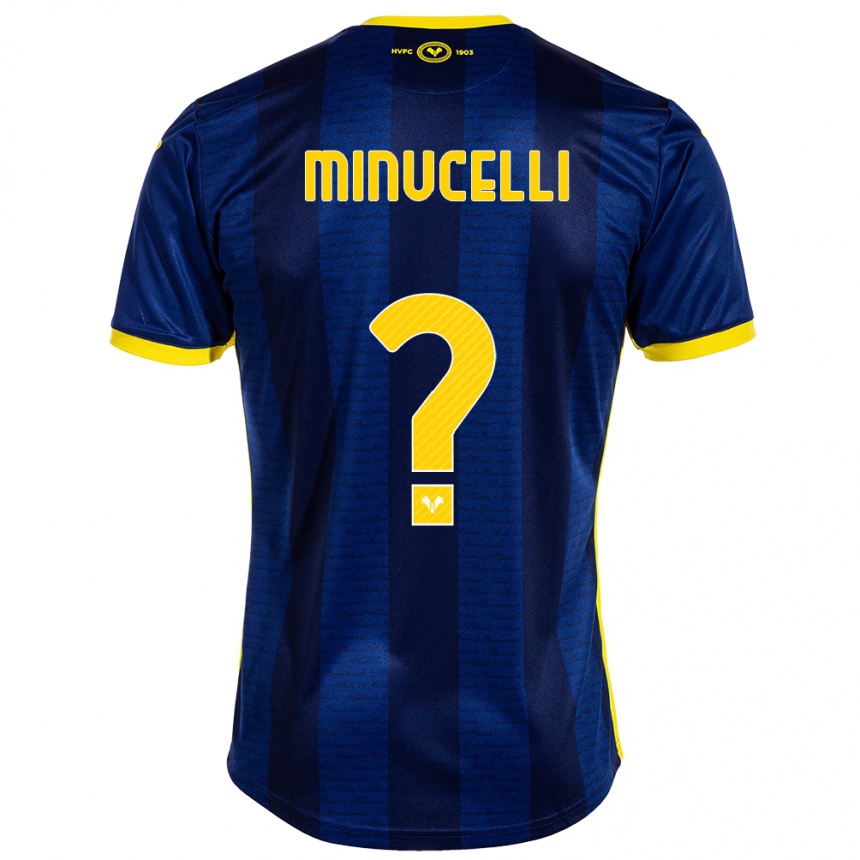 Kids Football Enrico Minucelli #0 Navy Home Jersey 2023/24 T-Shirt