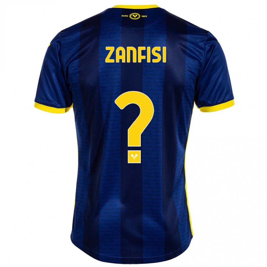 Kids Football Riccardo Zanfisi #0 Navy Home Jersey 2023/24 T-Shirt