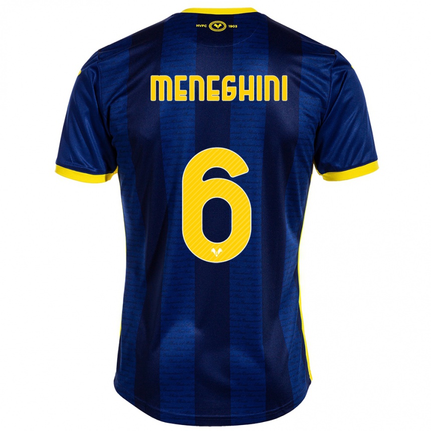 Kids Football Sofia Meneghini #6 Navy Home Jersey 2023/24 T-Shirt