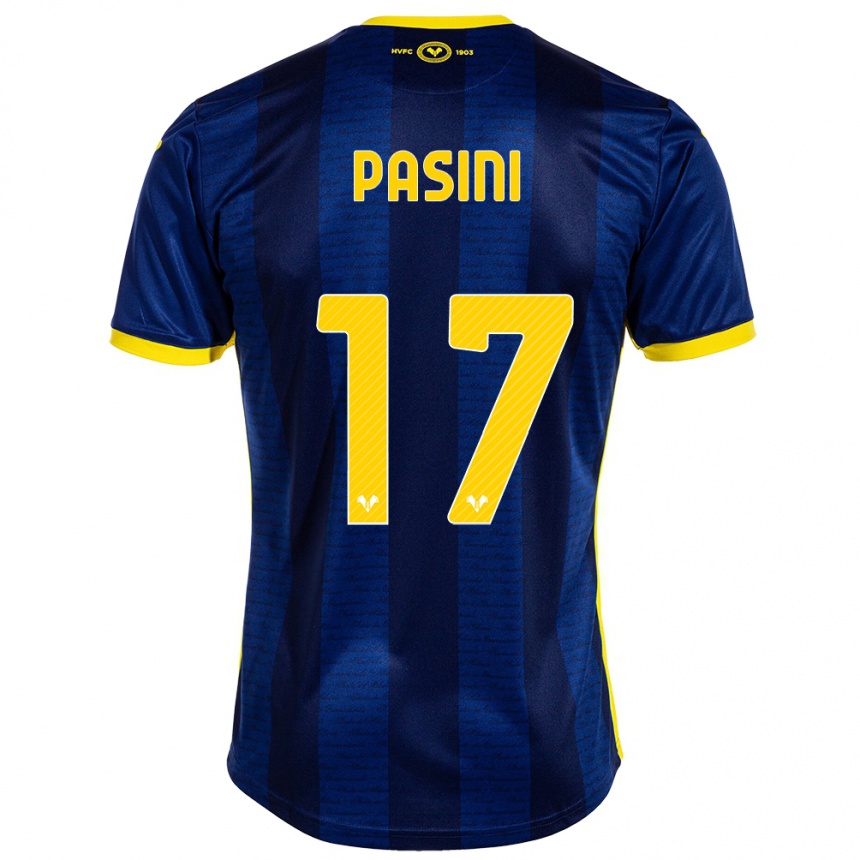 Kids Football Veronica Pasini #17 Navy Home Jersey 2023/24 T-Shirt