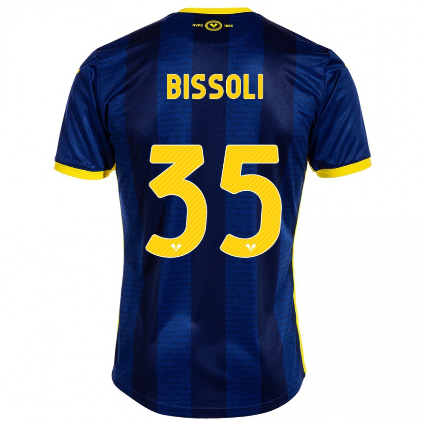 Kids Football Noemí Bissoli #35 Navy Home Jersey 2023/24 T-Shirt