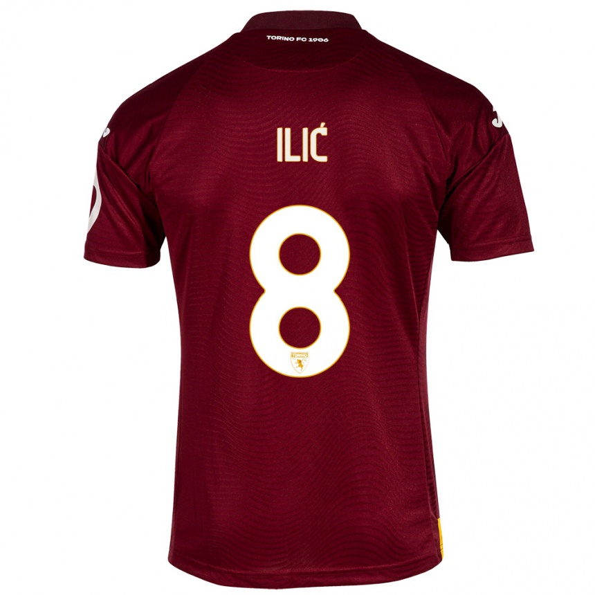 Kids Football Ivan Ilić #8 Dark Red Home Jersey 2023/24 T-Shirt