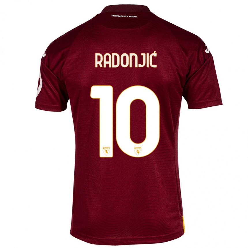 Kids Football Nemanja Radonjić #10 Dark Red Home Jersey 2023/24 T-Shirt