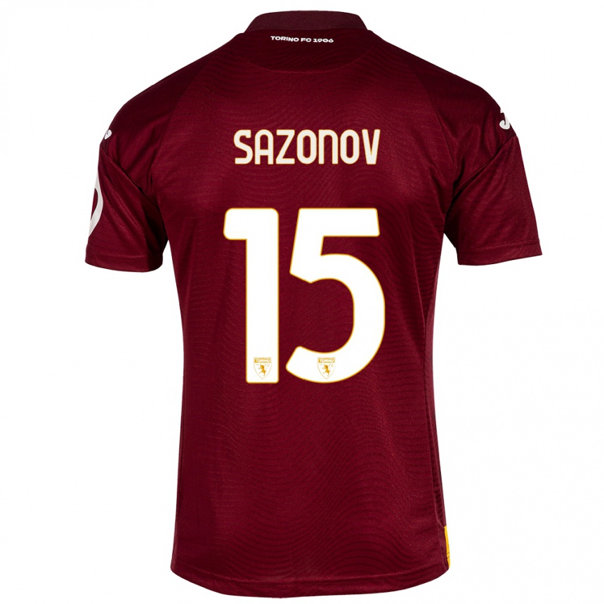 Kids Football Saba Sazonov #15 Dark Red Home Jersey 2023/24 T-Shirt